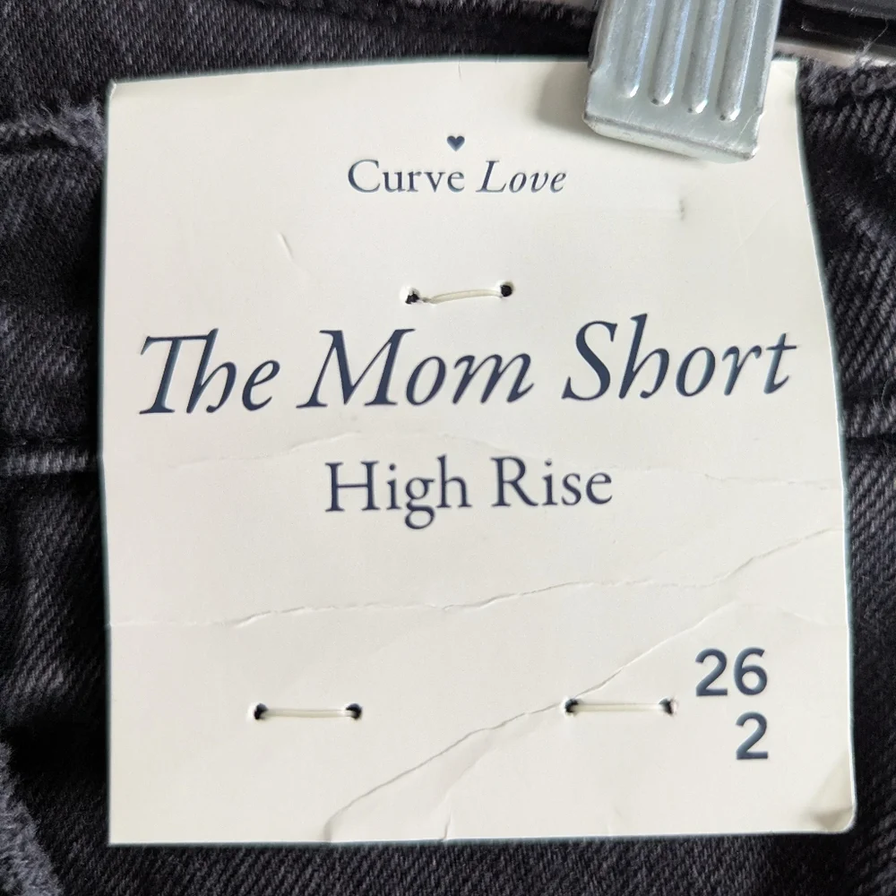 Abercrombie & Fitch Curve Love The Mom Short High Rise Shorts Black 26 / 2 NEW - Picture 4 of 6